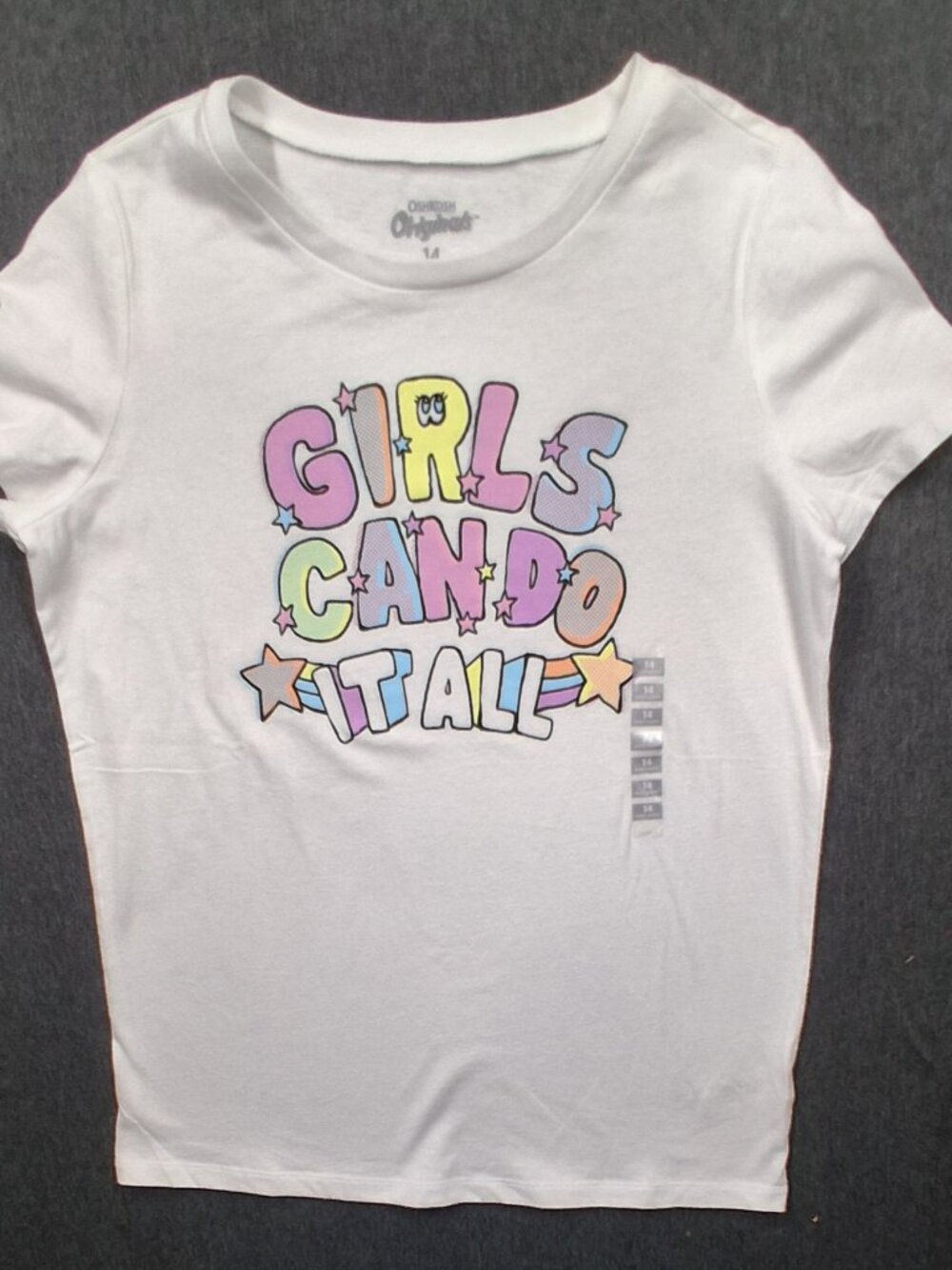 Oshkosh girls shirt size 14 white New without tags